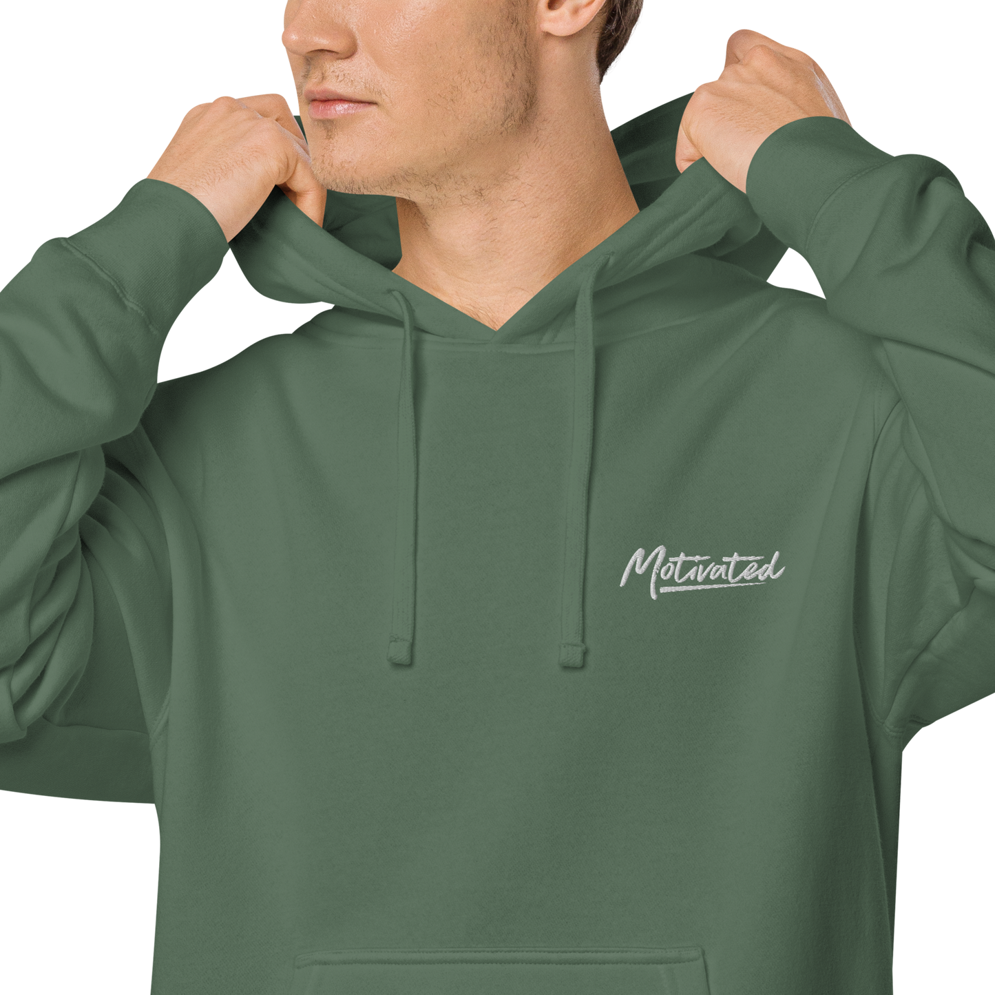 Motivated pigment-dyed hoodie (Unisex)