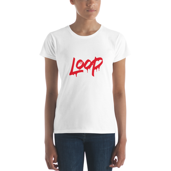 Women's Loop Drip T-shirt (Red)