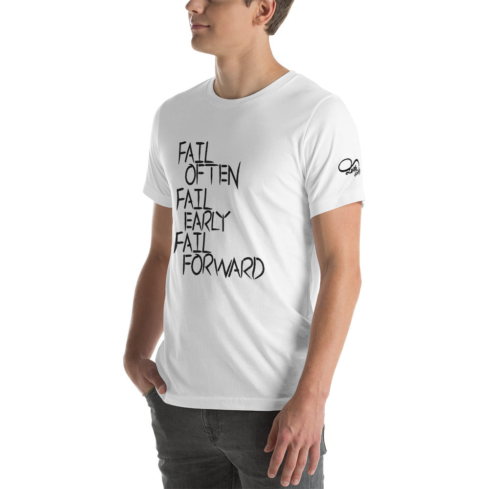 Short-Sleeve Unisex Fail Forward T (Black LTRG)