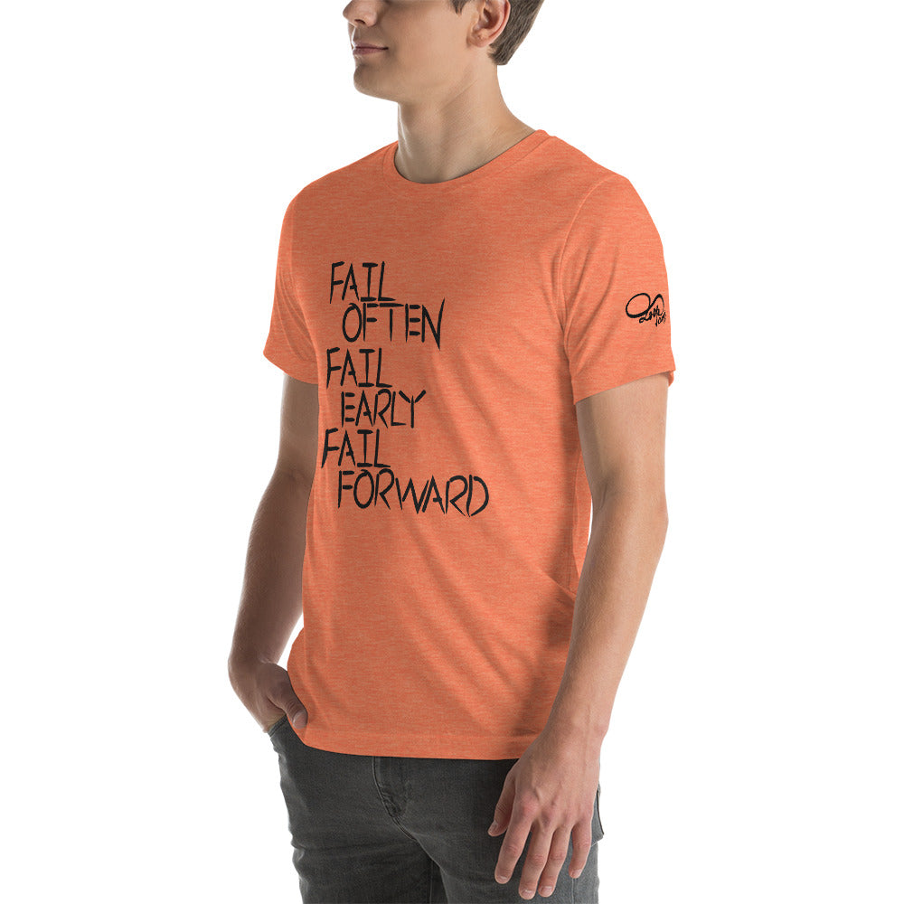 Short-Sleeve Unisex Fail Forward T (Black LTRG)