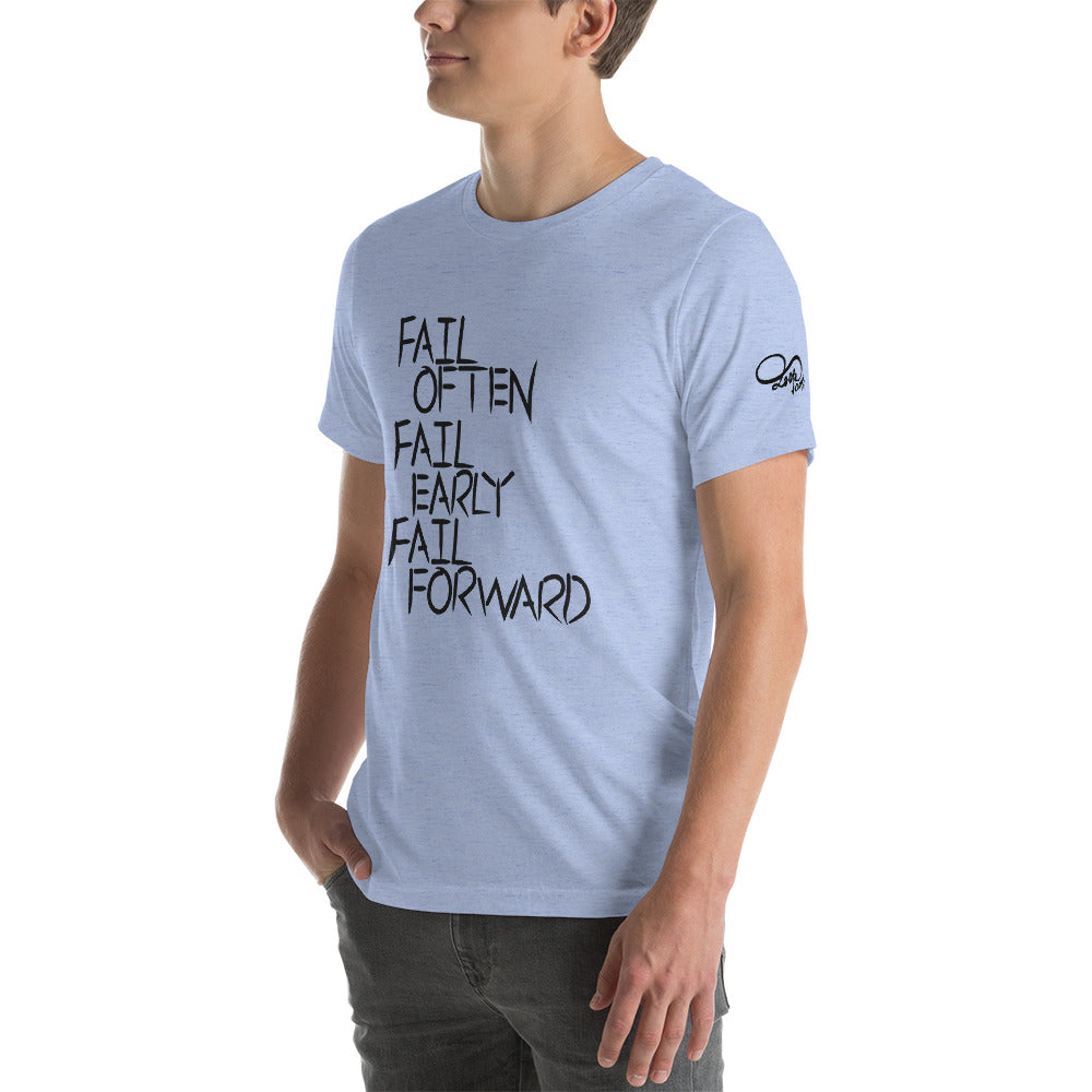 Short-Sleeve Unisex Fail Forward T (Black LTRG)