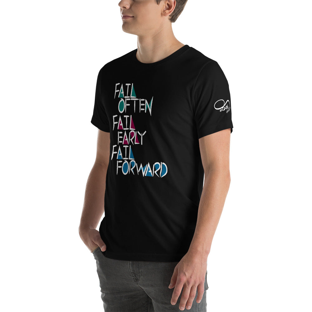 Short-Sleeve Unisex Fail Forward T (Green, Burgundy, Aquamarine)