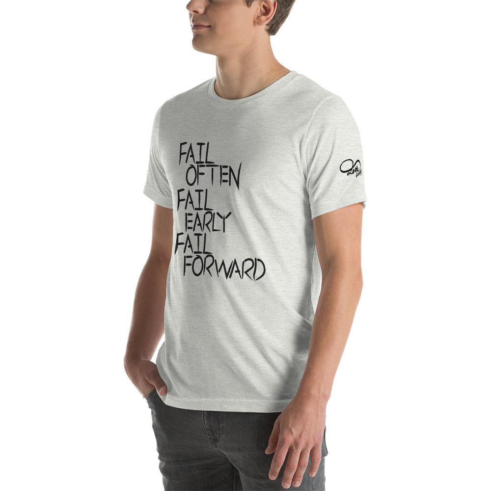 Short-Sleeve Unisex Fail Forward T (Black LTRG)