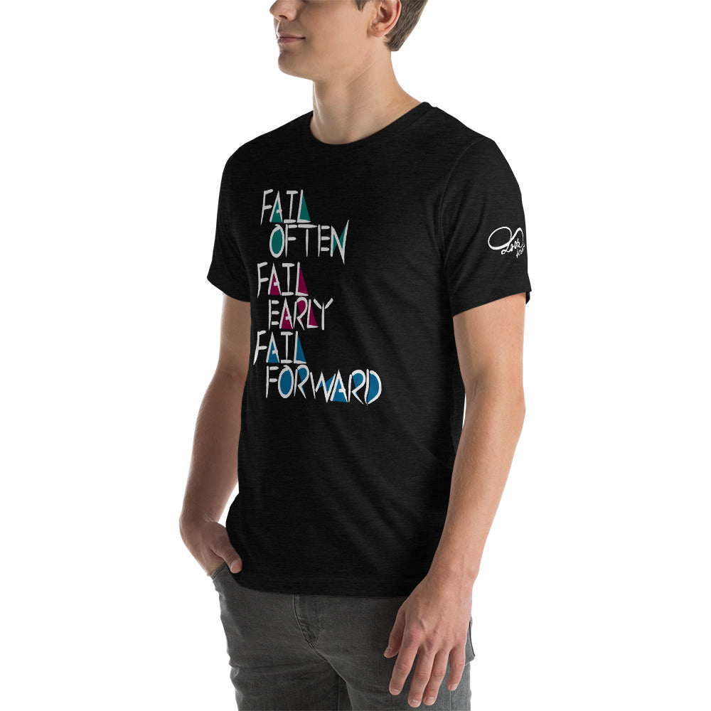 Short-Sleeve Unisex Fail Forward T (Green, Burgundy, Aquamarine)