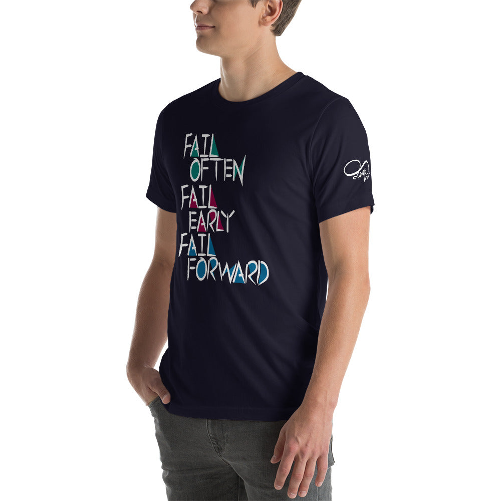 Short-Sleeve Unisex Fail Forward T (Green, Burgundy, Aquamarine)