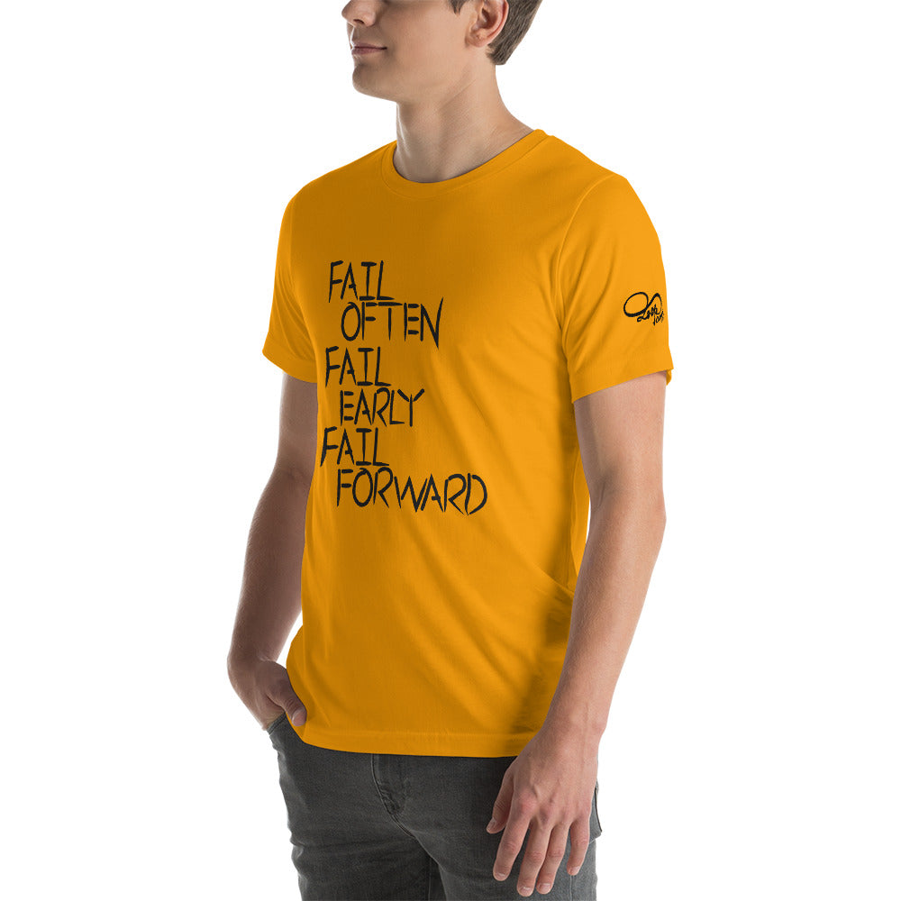 Short-Sleeve Unisex Fail Forward T (Black LTRG)