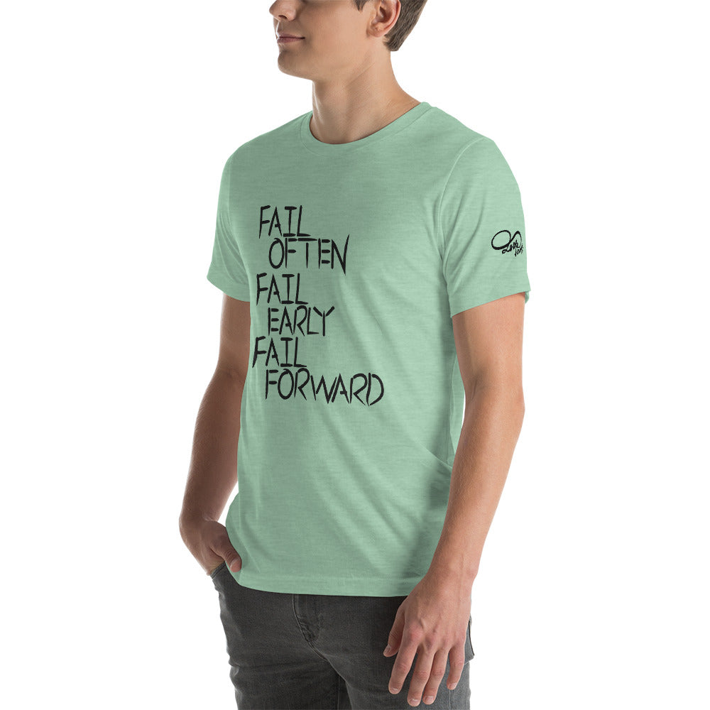 Short-Sleeve Unisex Fail Forward T (Black LTRG)