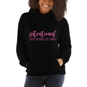 Intentional Hoodie (Pink Letters)