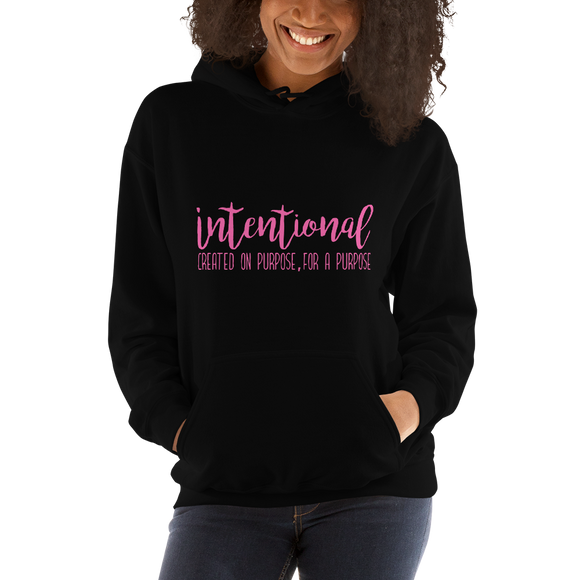 Intentional Hoodie (Pink Letters)